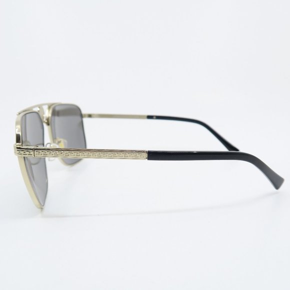 Versace MOD. 2238 1252/6G Pale Gold Grey Mirror Silver New Men's Sunglasses. - Picture 5 of 7